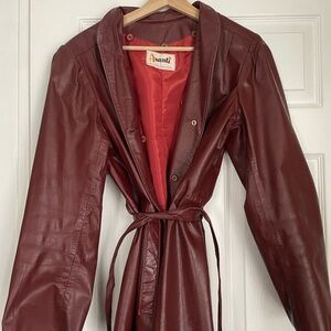 Avanti Women's Red Leather trench coat